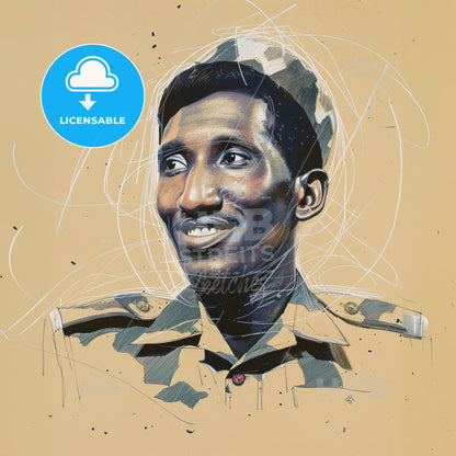 Thomas Sankara, 1949 - 1987, Burkinabé revolutionary leader - A Man In A Military Uniform