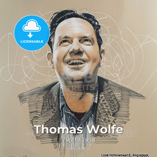 Thomas Wolfe, 1900 - 1938, American novelist - A Drawing Of A Man Smiling Print Template