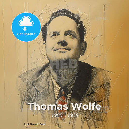 Thomas Wolfe, 1900 - 1938, American novelist - A Drawing Of A Man Print Template