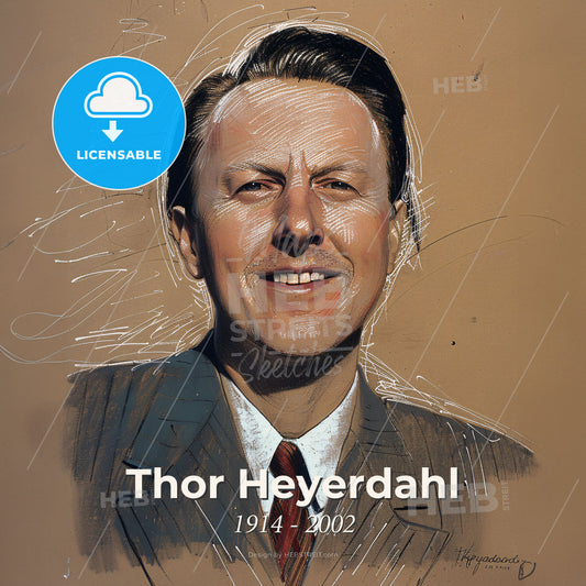 Thor Heyerdahl, 1914 - 2002, Norwegian explorer - A Man In A Suit And Tie Print Template