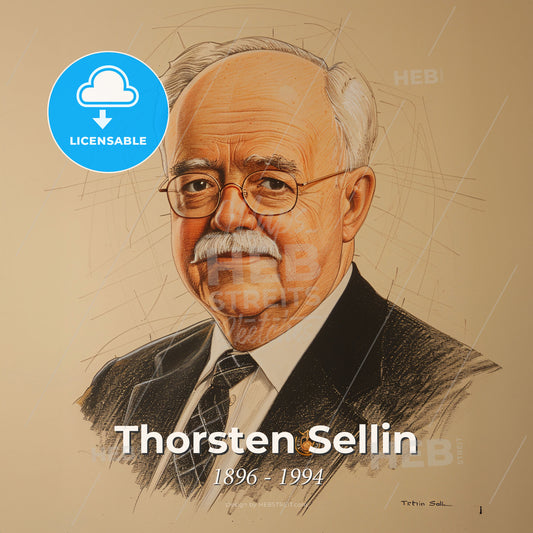 Thorsten Sellin, 1896 - 1994, American criminologist - A Portrait Of A Man Print Template