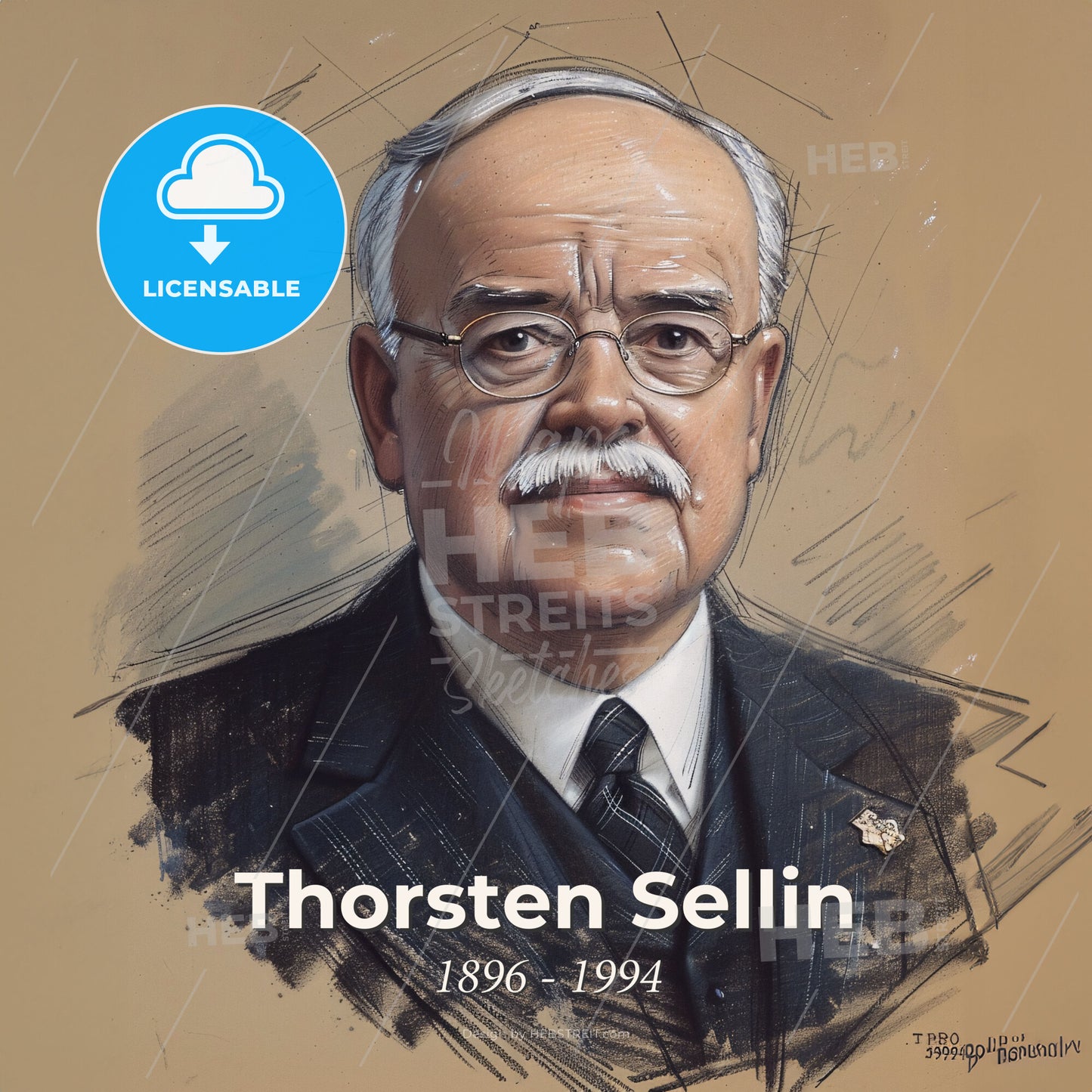 Thorsten Sellin, 1896 - 1994, American criminologist - A Man In A Suit And Tie Print Template