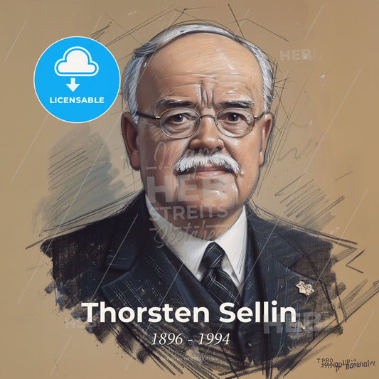 Thorsten Sellin, 1896 - 1994, American criminologist - A Man In A Suit And Tie Print Template