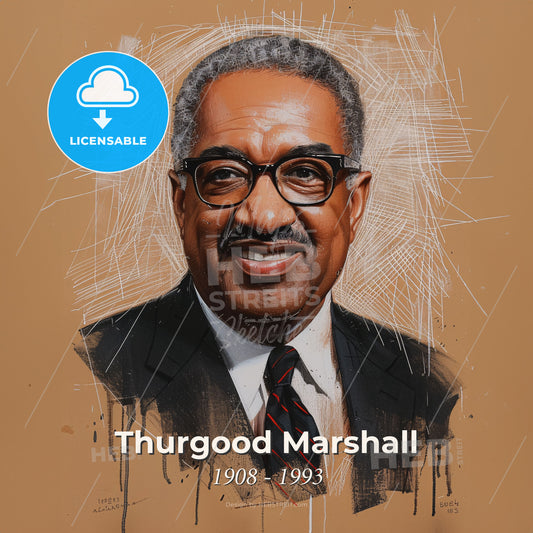 Thurgood Marshall, 1908 - 1993, American lawyer and jurist - A Man In A Suit And Tie Print Template