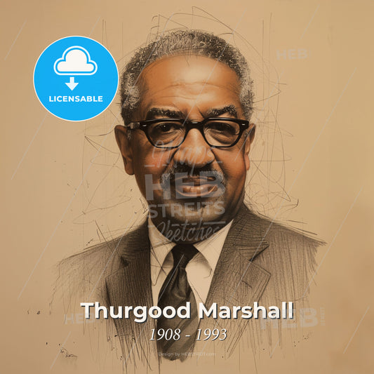 Thurgood Marshall, 1908 - 1993, American lawyer and jurist - A Man Wearing A Suit And Tie Print Template