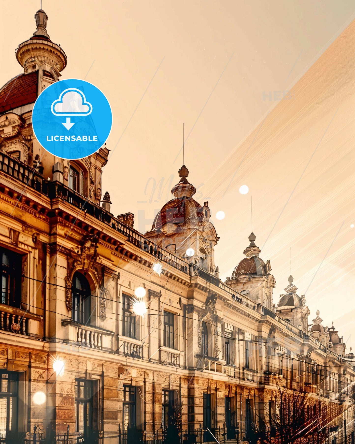 TimiÈ™oara Skyline Cityscape Bright Beige Poster - A building with a lot of lights