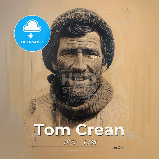 Tom Crean, 1877 - 1938, Irish explorer - A Man Wearing A Knit Hat Print Template