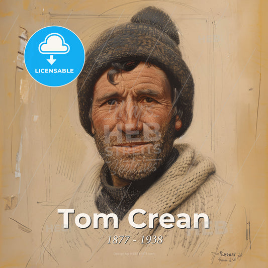 Tom Crean, 1877 - 1938, Irish explorer - A Man Wearing A Hat Print Template