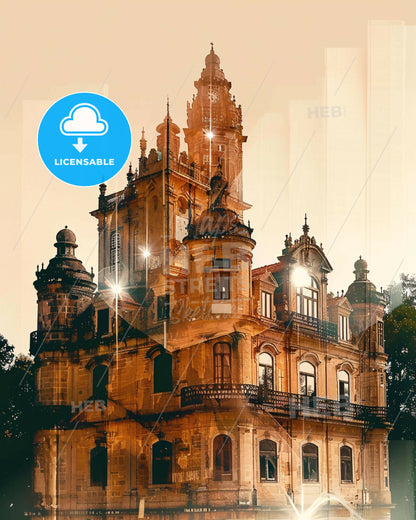 Tomar, Portugal: Art Deco Skyline Glamour - A building with a tower and trees