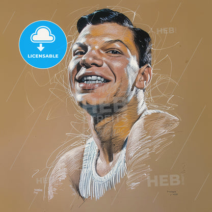 Tony Canzoneri, 1908 - 1959, American lightweight and featherweight boxer - A Drawing Of A Man Smiling