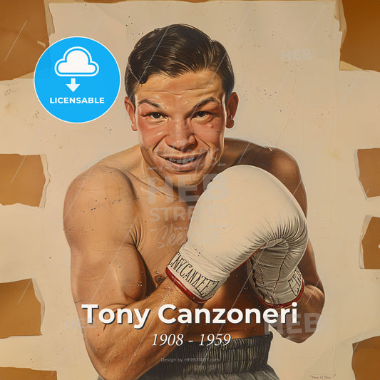 Tony Canzoneri, 1908 - 1959, American lightweight and featherweight boxer - A Man Wearing Boxing Gloves Print Template