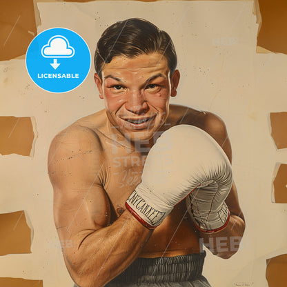 Tony Canzoneri, 1908 - 1959, American lightweight and featherweight boxer - A Man Wearing Boxing Gloves