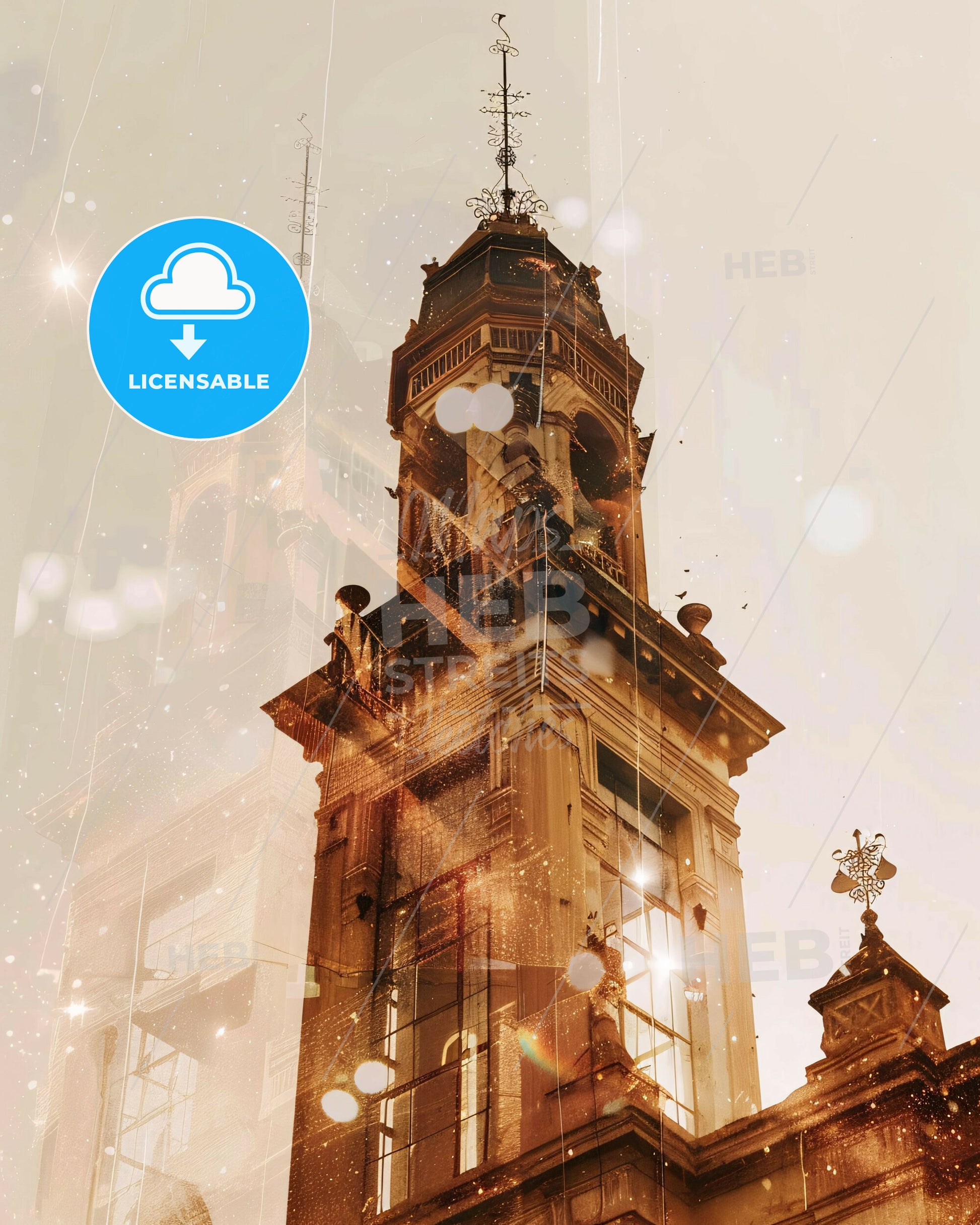 Touba Senegal Composite Architecture Poster Design - A tall building with a tower