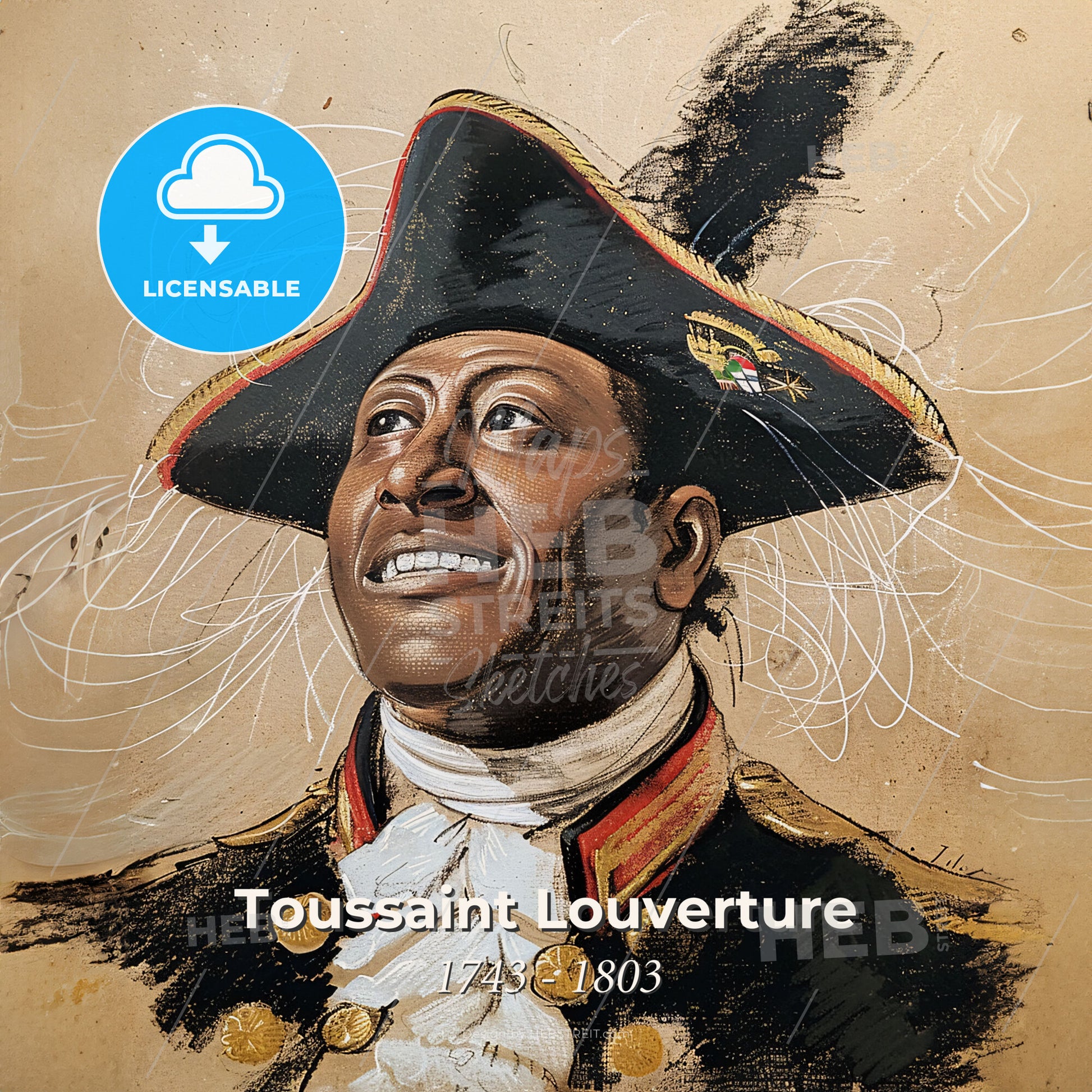 Toussaint Louverture, 1743 - 1803, Haitian revolutionary leader - A Man In A Pirate Garment Print Template