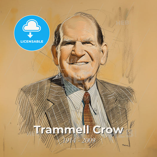 Trammell Crow, 1914 - 2009, American real estate developer - A Man In A Suit And Tie Print Template