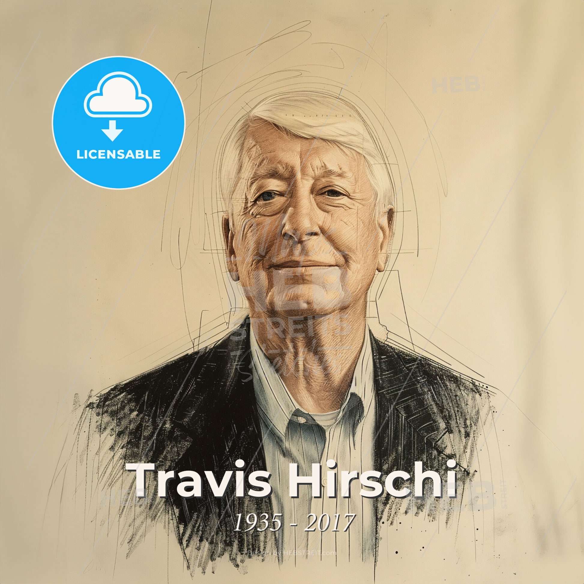 Travis Hirschi, 1935 - 2017, American criminologist - A Drawing Of A Man Print Template