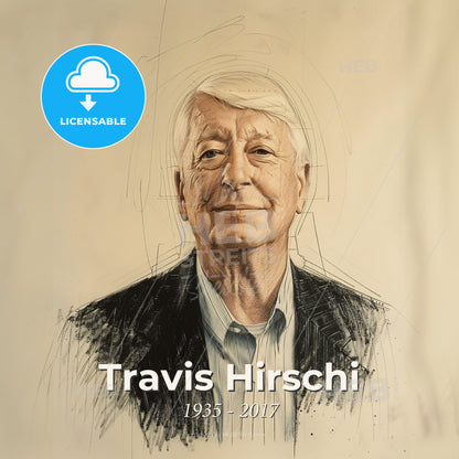 Travis Hirschi, 1935 - 2017, American criminologist - A Drawing Of A Man Print Template