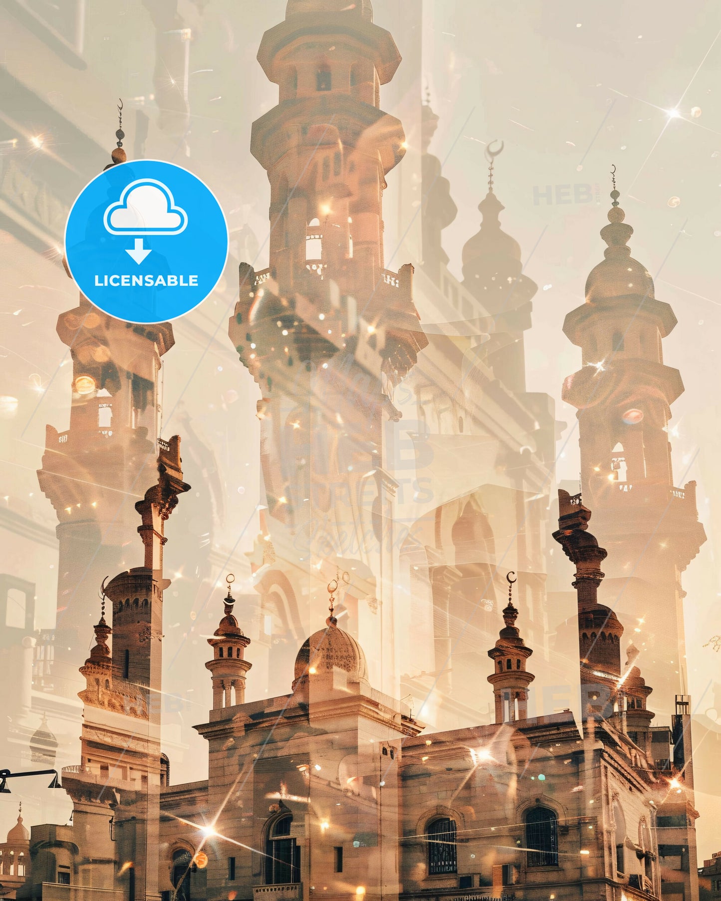 Tripoli Double Exposure Skyline Poster Art - A multiple exposure of a building