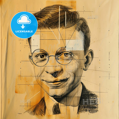 Tristan Tzara, 1896 - 1963, Romanian-French avant-garde poet - A Drawing Of A Man With A Pattern On It