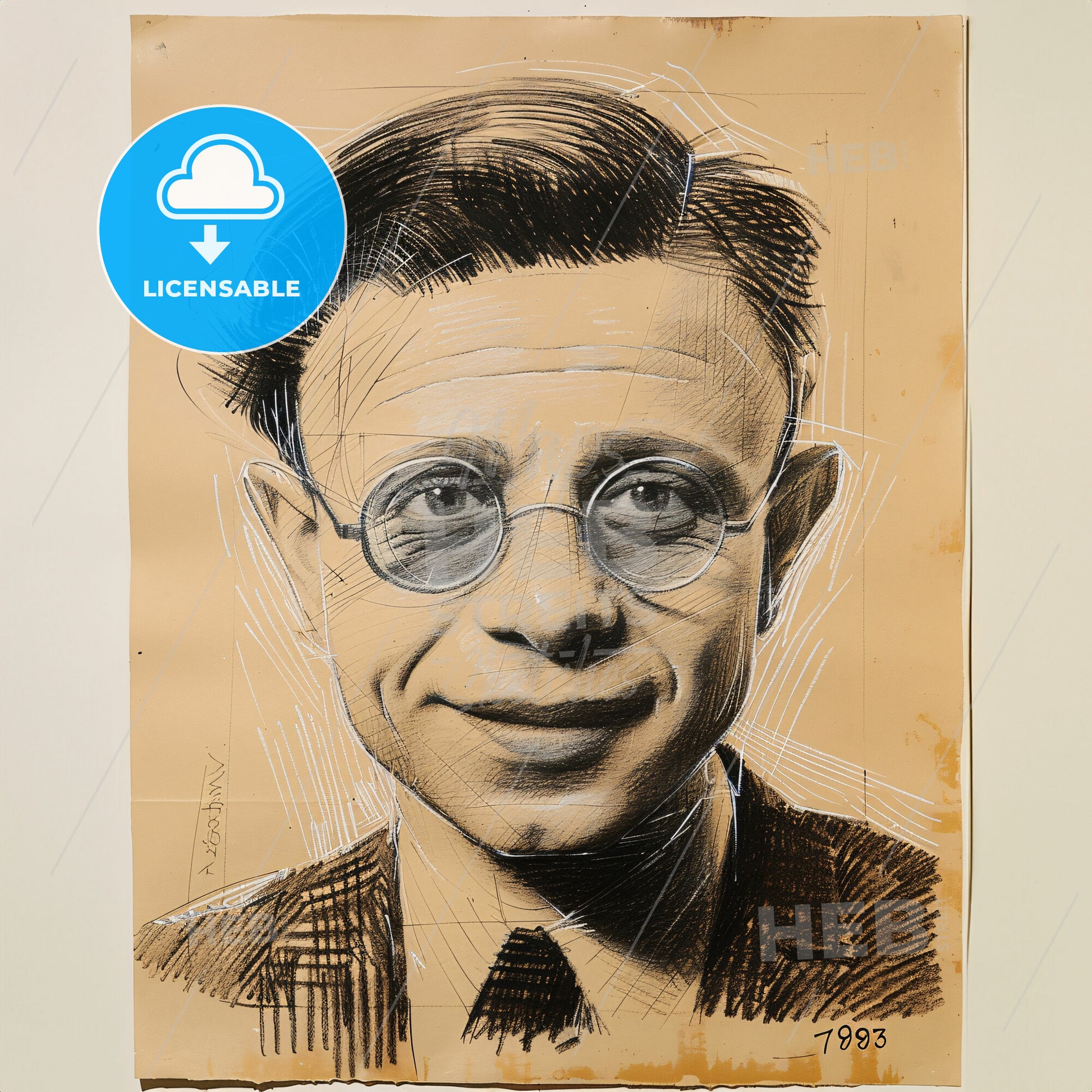 Tristan Tzara, 1896 - 1963, Romanian-French avant-garde poet - A Drawing Of A Man