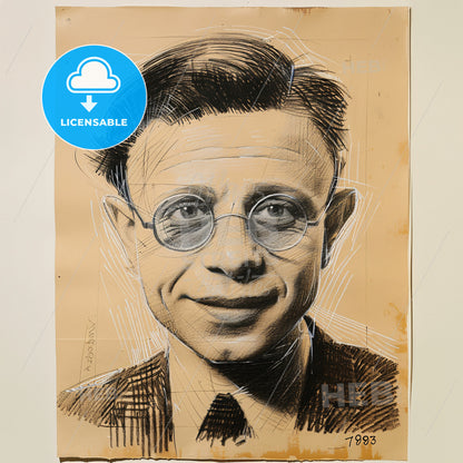 Tristan Tzara, 1896 - 1963, Romanian-French avant-garde poet - A Drawing Of A Man