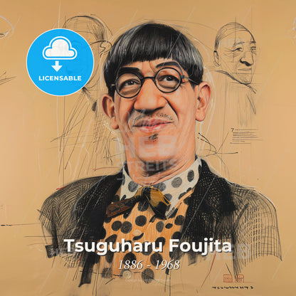 Tsuguharu Foujita, 1886 - 1968, Japanese-French painter - A Drawing Of A Man Print Template