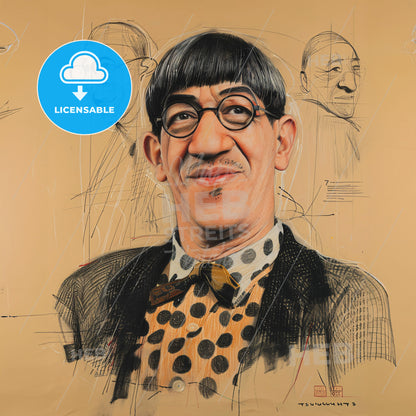 Tsuguharu Foujita, 1886 - 1968, Japanese-French painter - A Drawing Of A Man