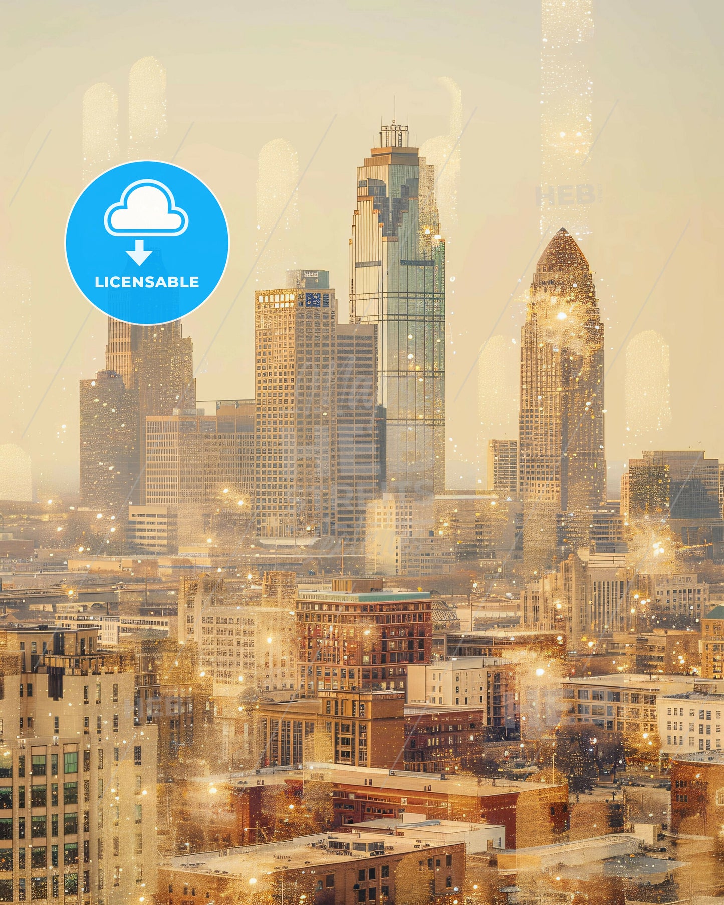 Tulsa Oklahoma Skyline Nightlife Paper Artwork - A city with many tall buildings