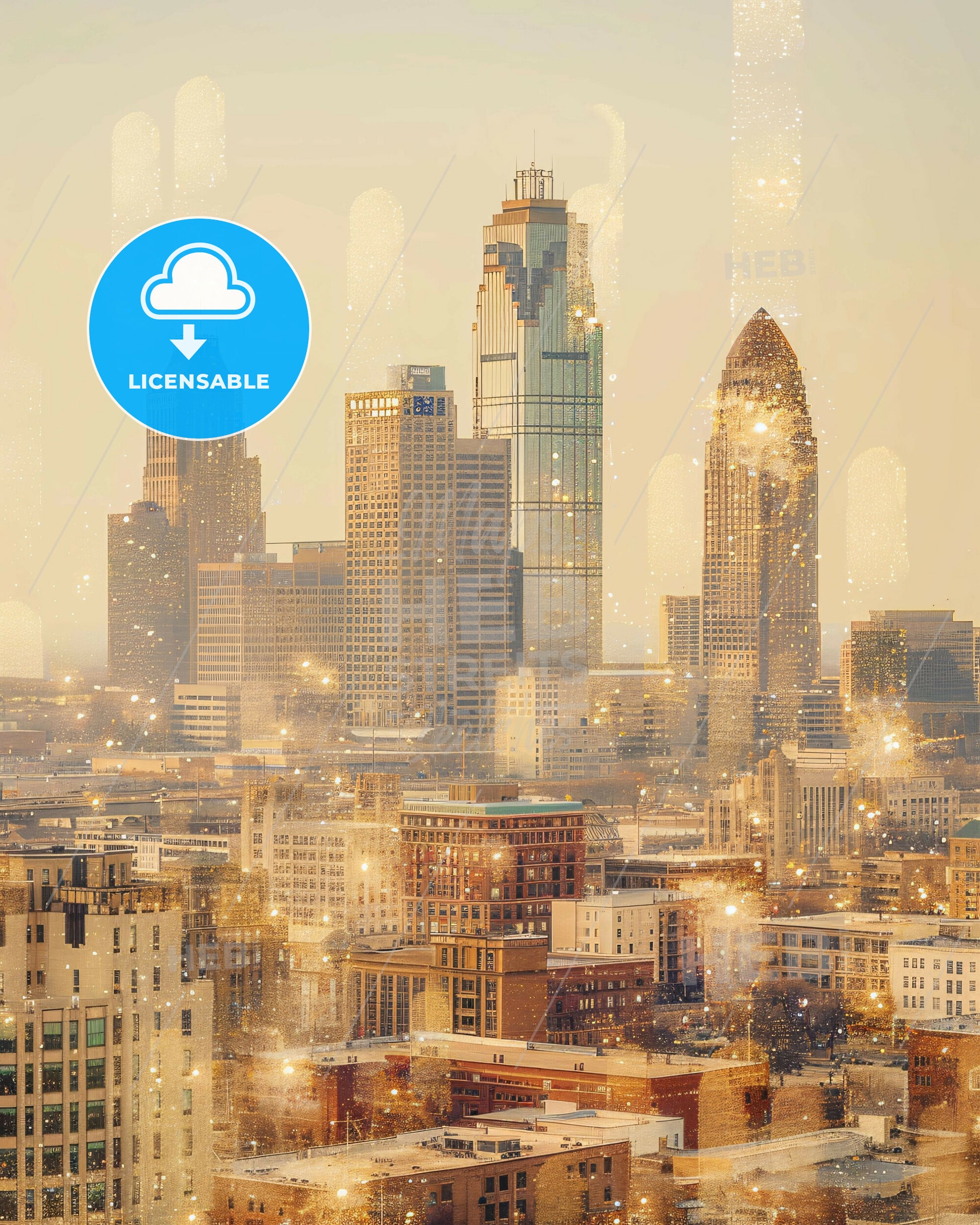 Tulsa Oklahoma Skyline Nightlife Paper Artwork - A city with many tall buildings