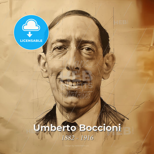 Umberto Boccioni, 1882 - 1916, Italian painter and sculptor - A Drawing Of A Man Print Template