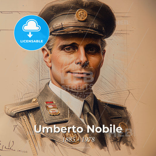 Umberto Nobile, 1885 - 1978, Italian explorer - A Man In A Military Uniform Print Template