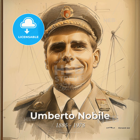 Umberto Nobile, 1885 - 1978, Italian explorer - A Man In A Uniform Print Template