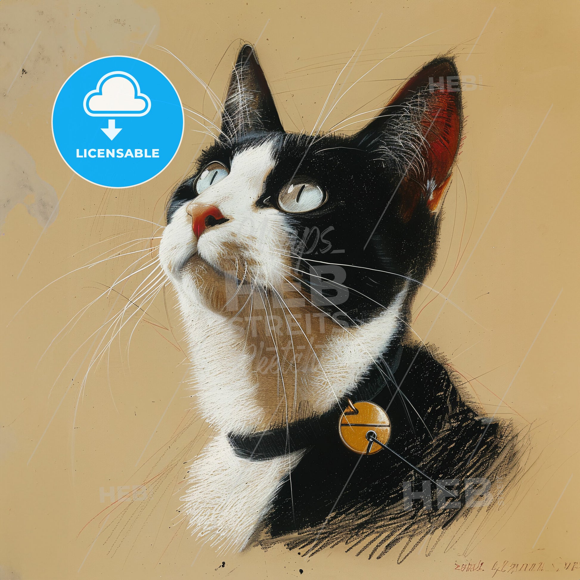 Unsinkable Sam, 1941 - 1955, Cat - A Black And White Cat With A Collar