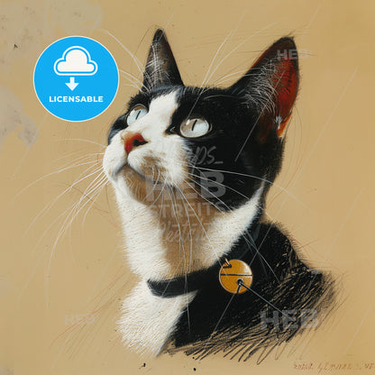 Unsinkable Sam, 1941 - 1955, Cat - A Black And White Cat With A Collar