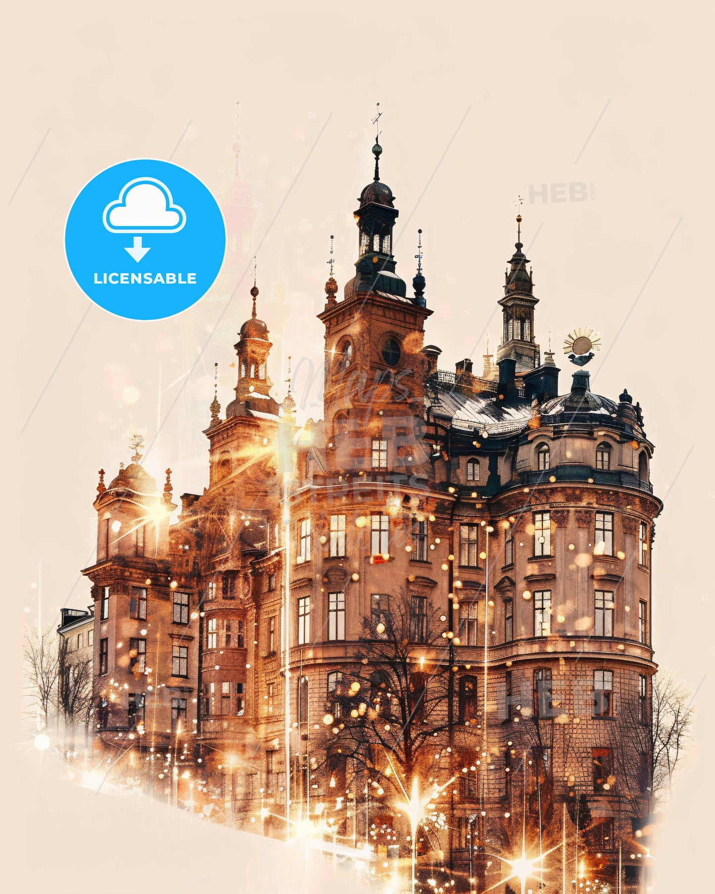 Uppsala City Skyline Composite Poster - A building with many windows