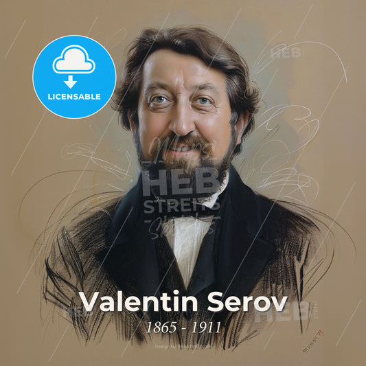 Valentin Serov, 1865 - 1911, Russian portrait painter - A Man In A Suit Print Template