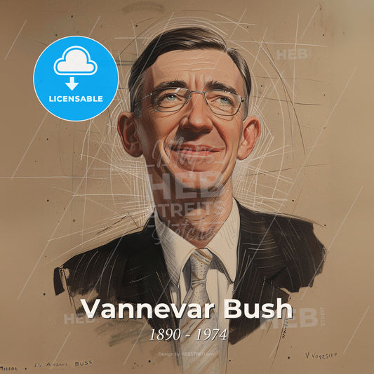 Vannevar Bush, 1890 - 1974, American engineer and inventor - A Man In A Suit And Tie Print Template