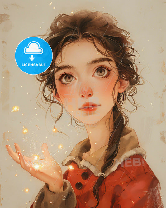 Brighter Lines: Illuminated Grace in Simple Strokes - A cartoon of a girl holding her hand up