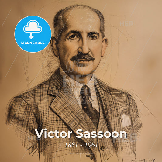 Victor Sassoon, 1881 - 1961, British hotelier - A Drawing Of A Man In A Suit Print Template
