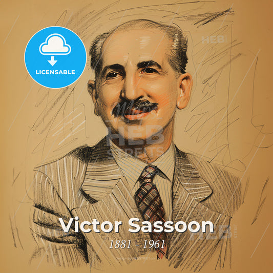 Victor Sassoon, 1881 - 1961, British hotelier - A Drawing Of A Man With A Mustache Print Template
