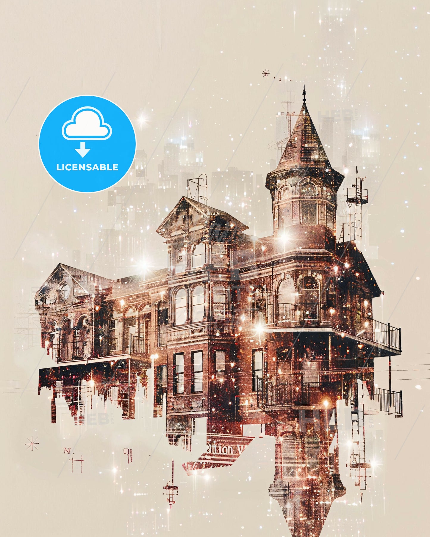 Victorville City Skyline Art Print - A building with a tower and a tower