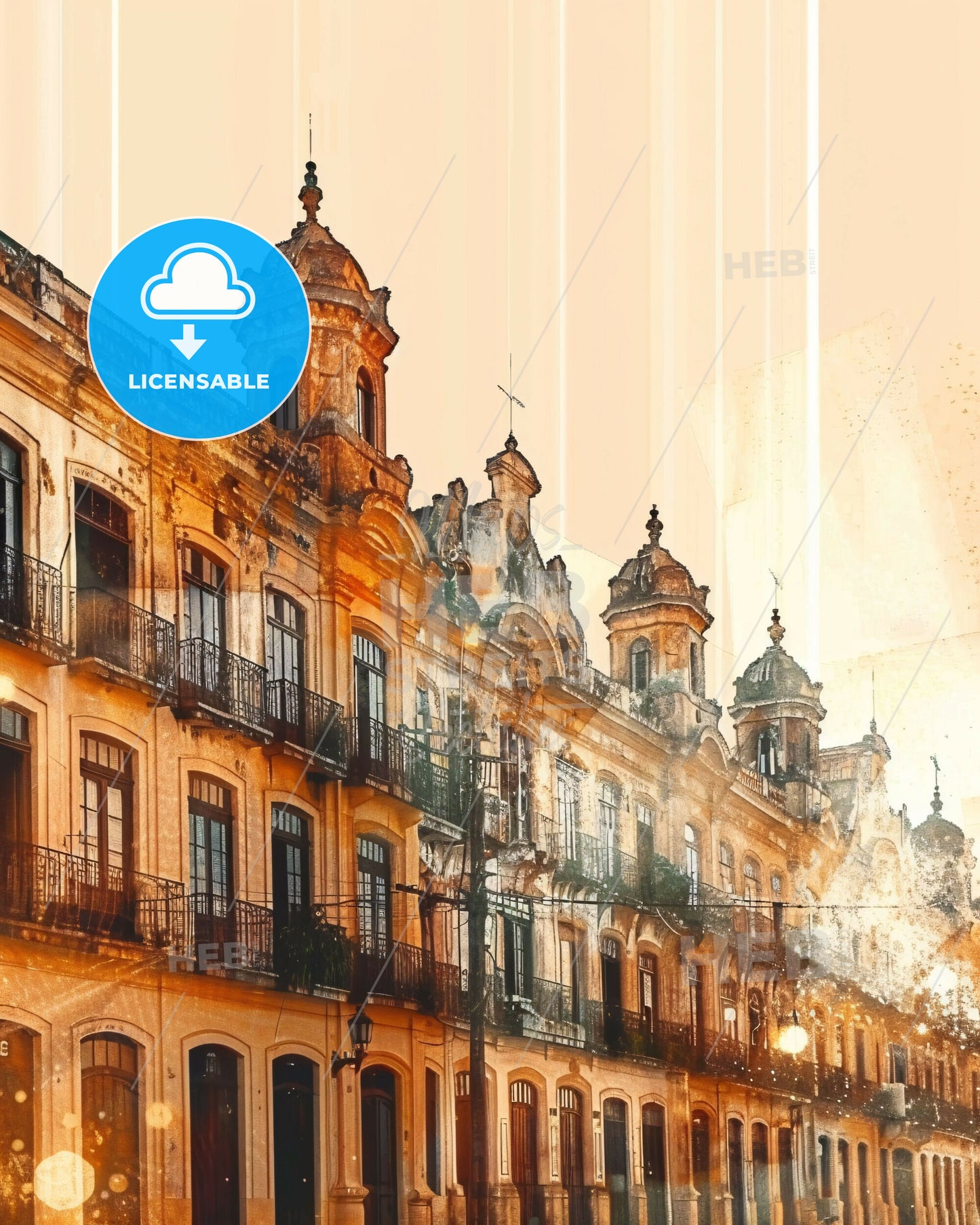 Vila Velha Skyline Double Exposure Composite Art - A building with many windows