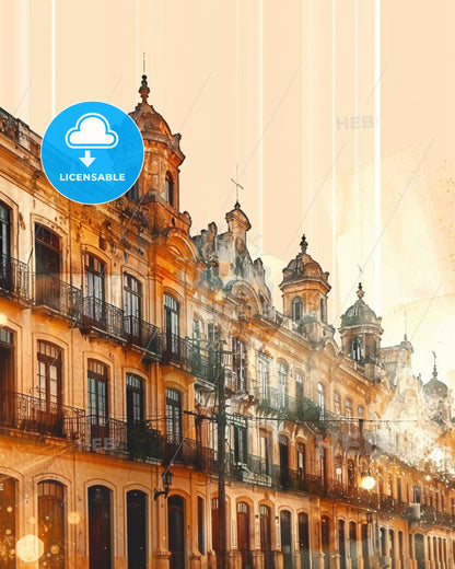 Vila Velha Skyline Double Exposure Composite Art - A building with many windows