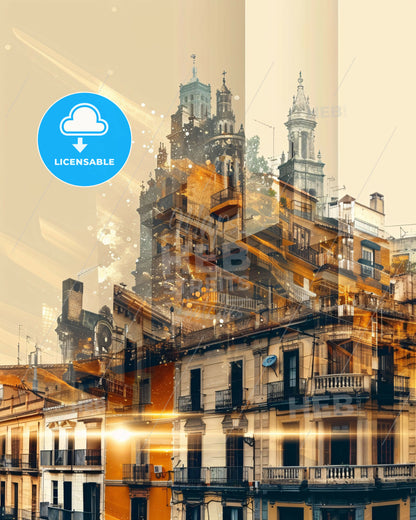 Villaverde Skyline Composite Art Poster - A building with many balconies