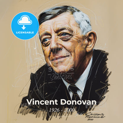 Vincent Donovan, 1926 - 2000, American missionary - A Man In A Suit Print Template