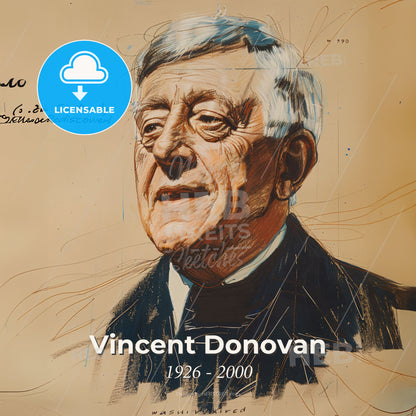 Vincent Donovan, 1926 - 2000, American missionary - A Drawing Of A Man Print Template