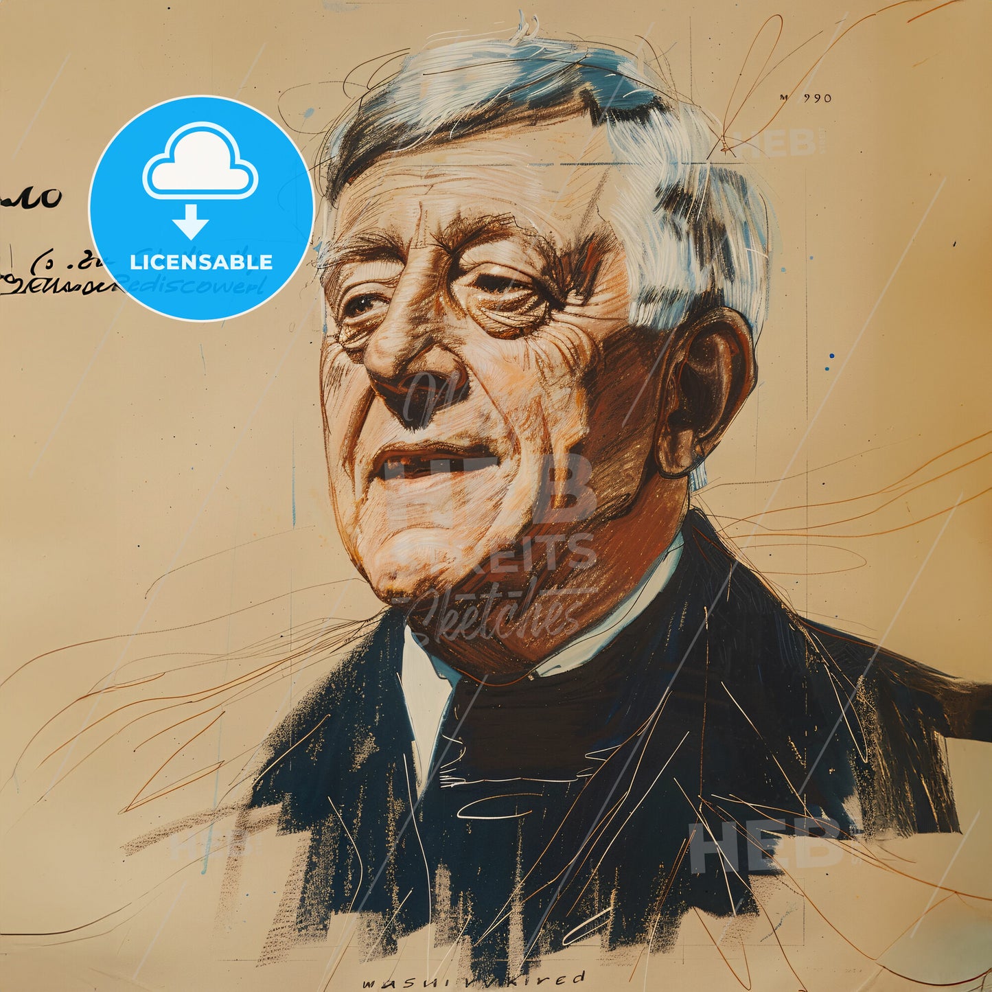 Vincent Donovan, 1926 - 2000, American missionary - A Drawing Of A Man