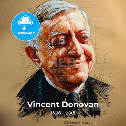 Vincent Donovan, 1926 - 2000, American missionary - A Man With A Tie Print Template