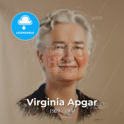 Virginia Apgar, 1909 - 1974, American obstetrical anesthetist - A Portrait Of A Woman Print Template