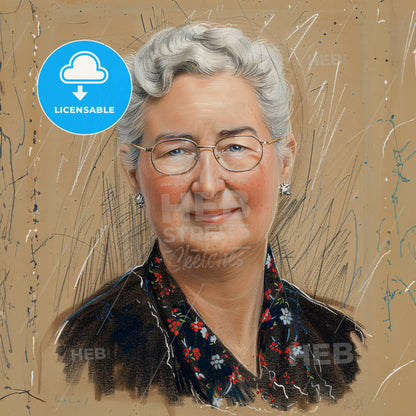 Virginia Apgar, 1909 - 1974, American obstetrical anesthetist - A Woman With Glasses And A Floral Shirt